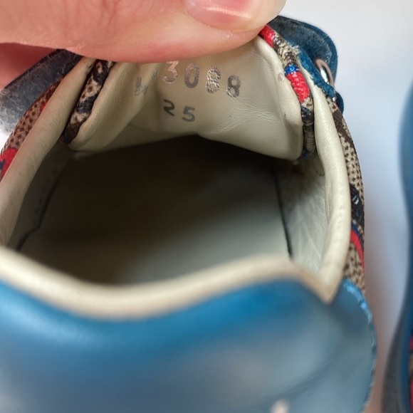 Gucci Supreme Canvas Kids Children's GG Gucci Wolves Sneakers Size 25 Toddler 9 - Picture 10 of 15